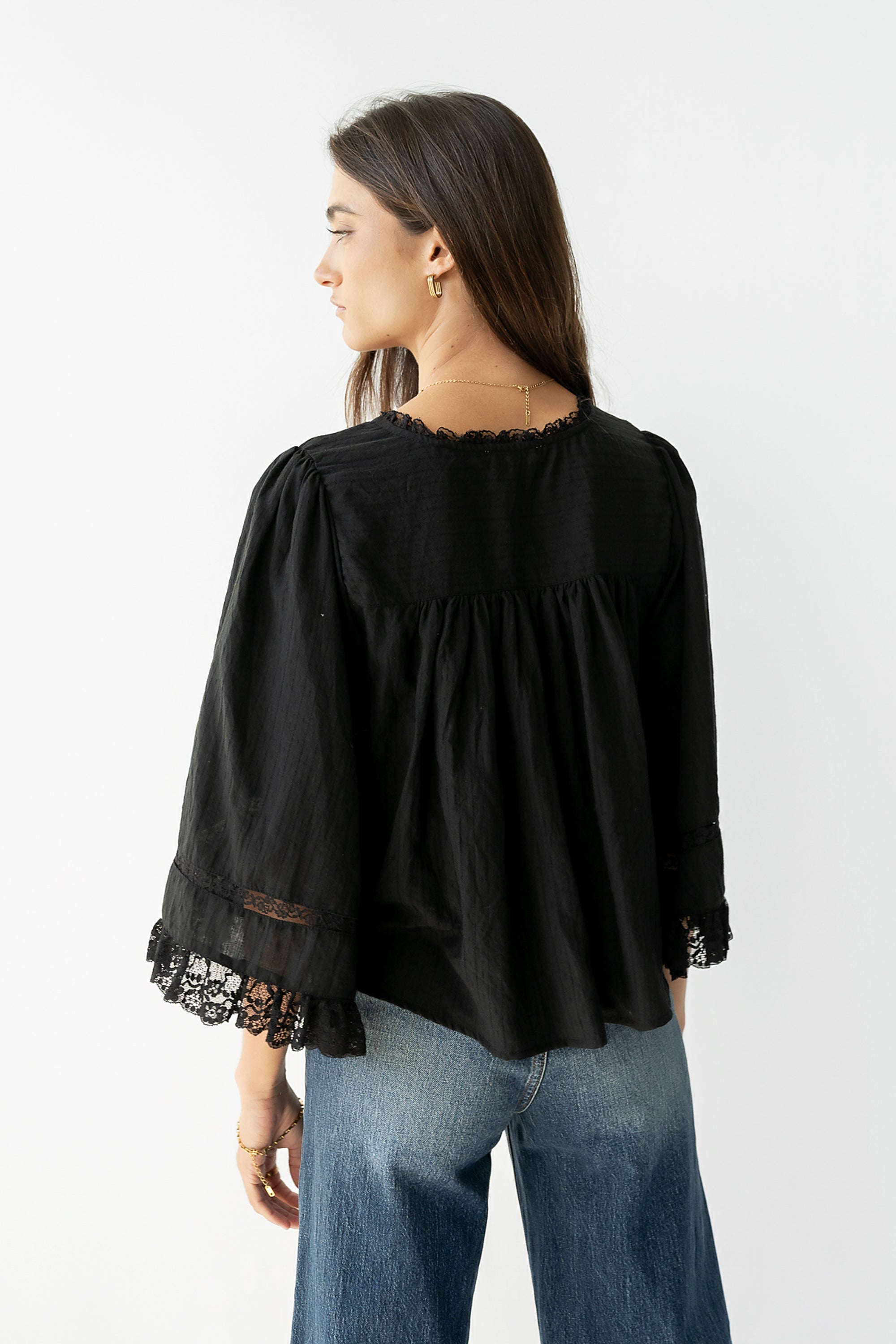 Kylee Lace Blouse in Black - FINAL SALE