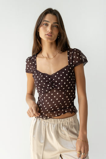 Liam Sheer Polka Dot Top - FINAL SALE