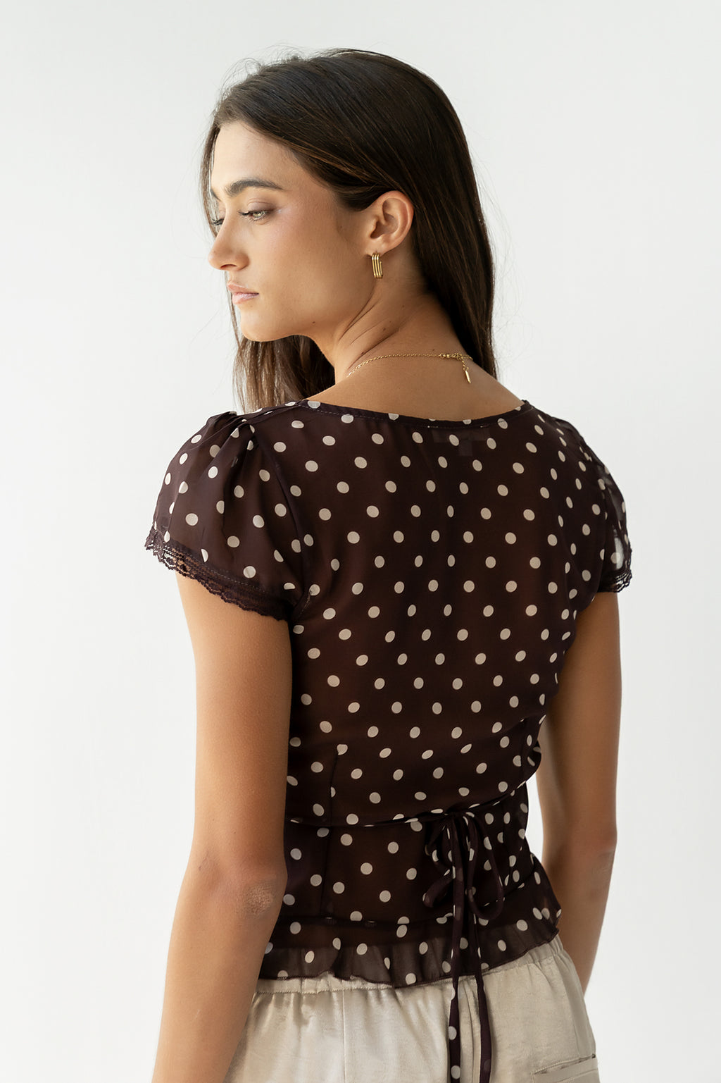 Liam Sheer Polka Dot Top - FINAL SALE
