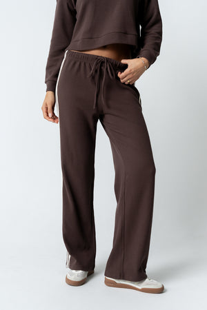Kourtney Waffle Knit Pants in Brown - FINAL SALE
