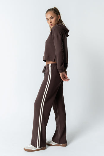 Kourtney Waffle Knit Pants in Brown - FINAL SALE