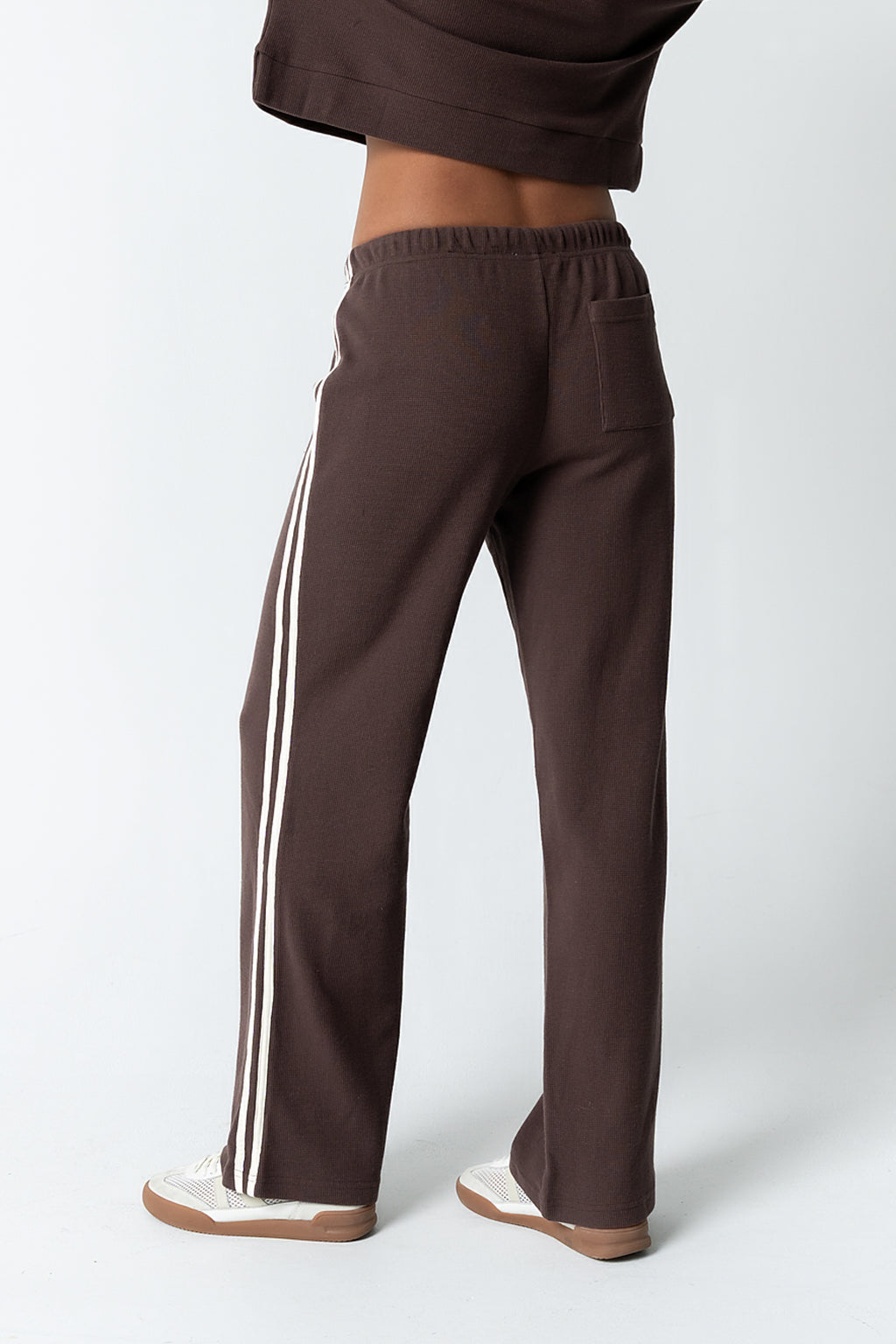 Kourtney Waffle Knit Pants in Brown - FINAL SALE