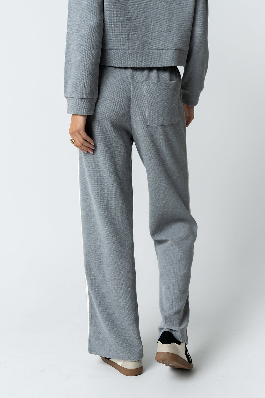 Kourtney Waffle Knit Pants in Grey - FINAL SALE