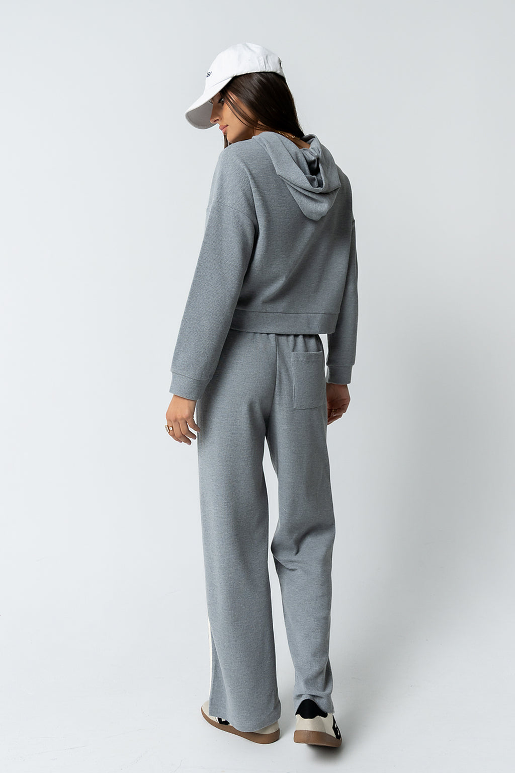 Kourtney Waffle Knit Pants in Grey - FINAL SALE