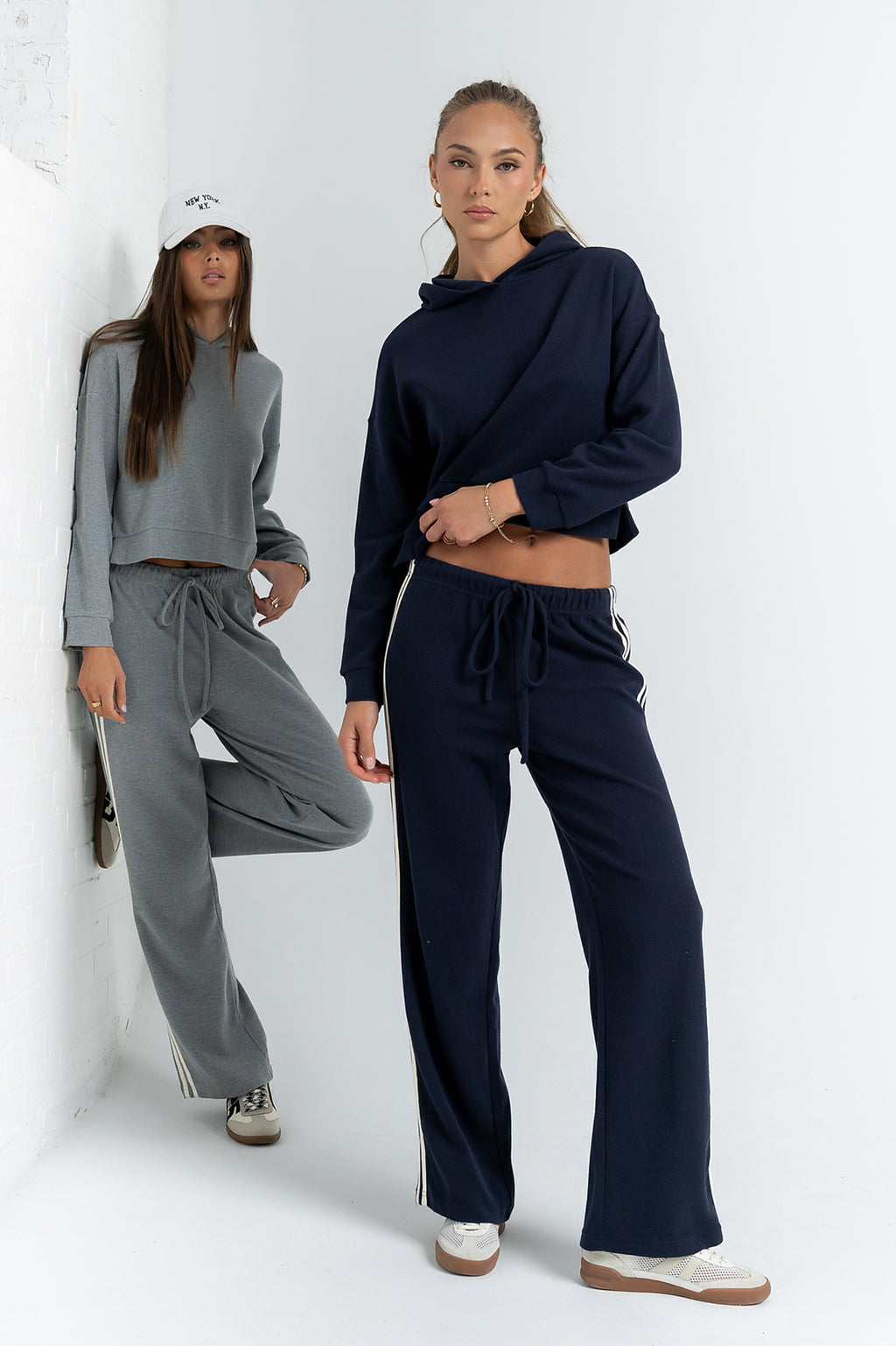 Kourtney Waffle Knit Pants in Navy - FINAL SALE