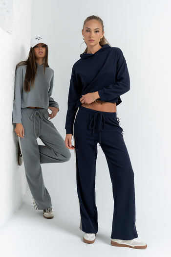 Kourtney Waffle Knit Pants in Navy - FINAL SALE