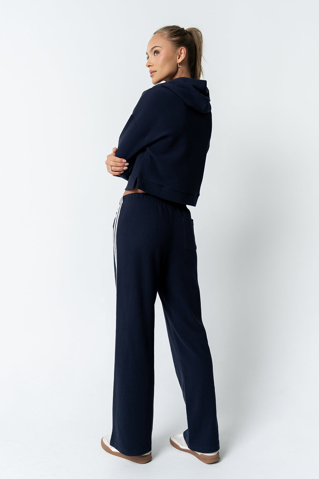 Kourtney Waffle Knit Pants in Navy - FINAL SALE