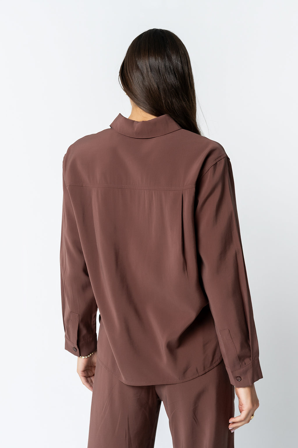 Tacie Button Up in Brown - FINAL SALE