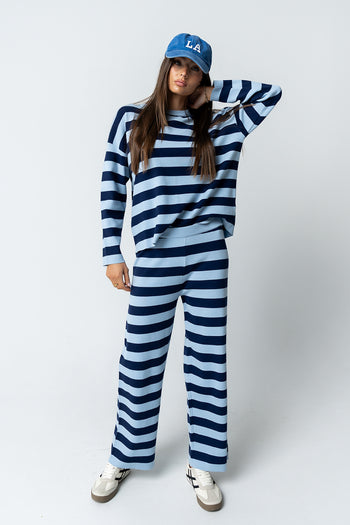 Joey Striped Sweater in Navy