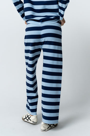 Joey Striped Wide Leg Pants in Navy - FINAL SALE