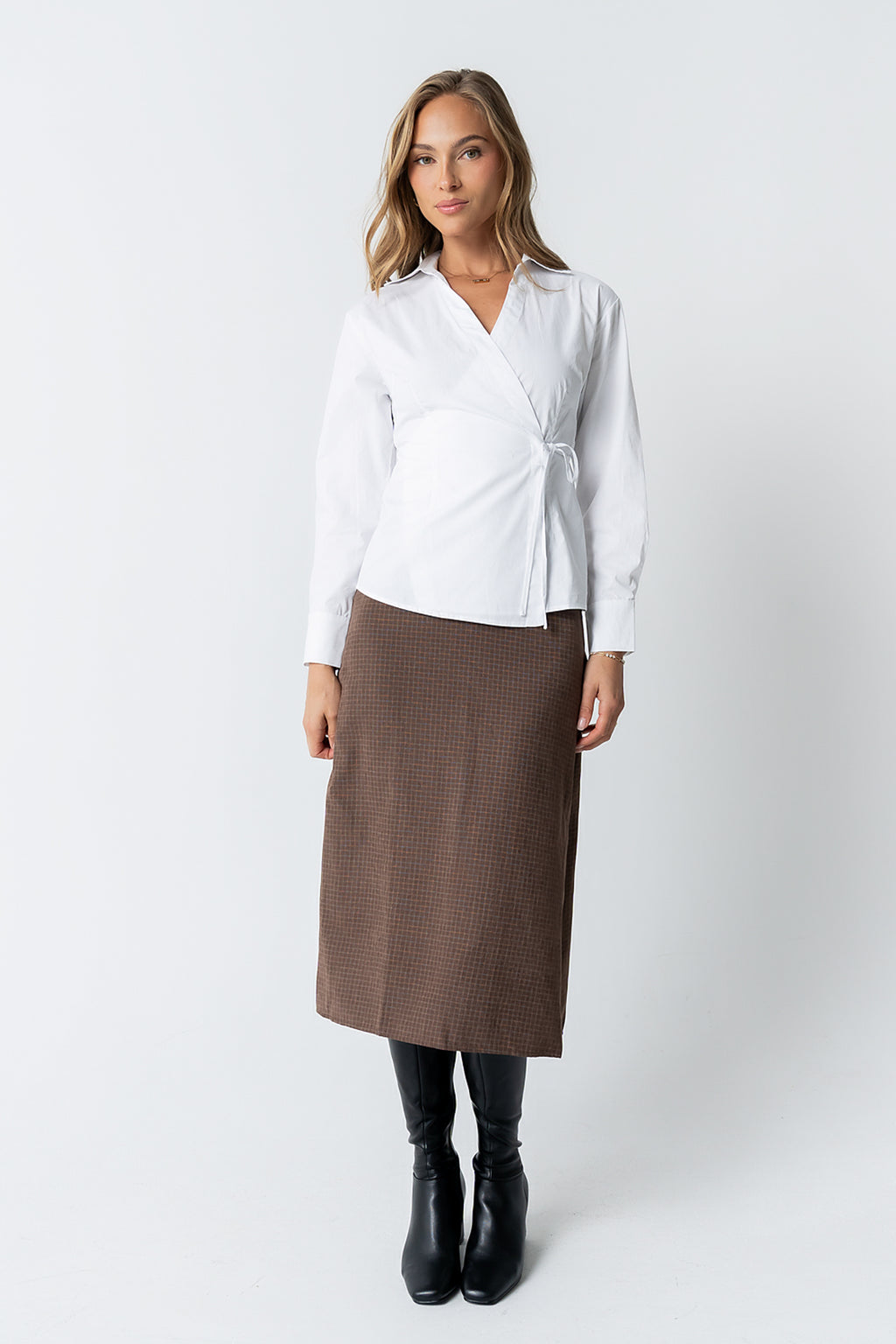 Miley Midi Skirt in Brown - FINAL SALE