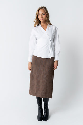 Miley Midi Skirt in Brown - FINAL SALE