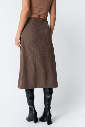 Miley Midi Skirt in Brown - FINAL SALE