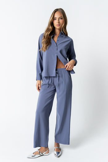 Tacie Wide Leg Pants in Blue - FINAL SALE