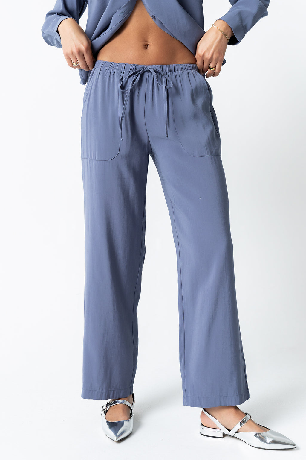 Tacie Wide Leg Pants in Blue - FINAL SALE