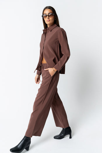 Tacie Wide Leg Pants in Brown - FINAL SALE