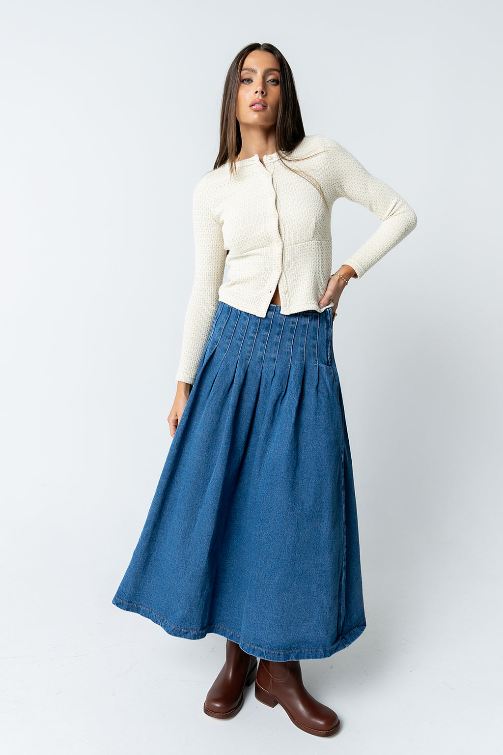 Mindy Button Front Sweater in Multi - FINAL SALE