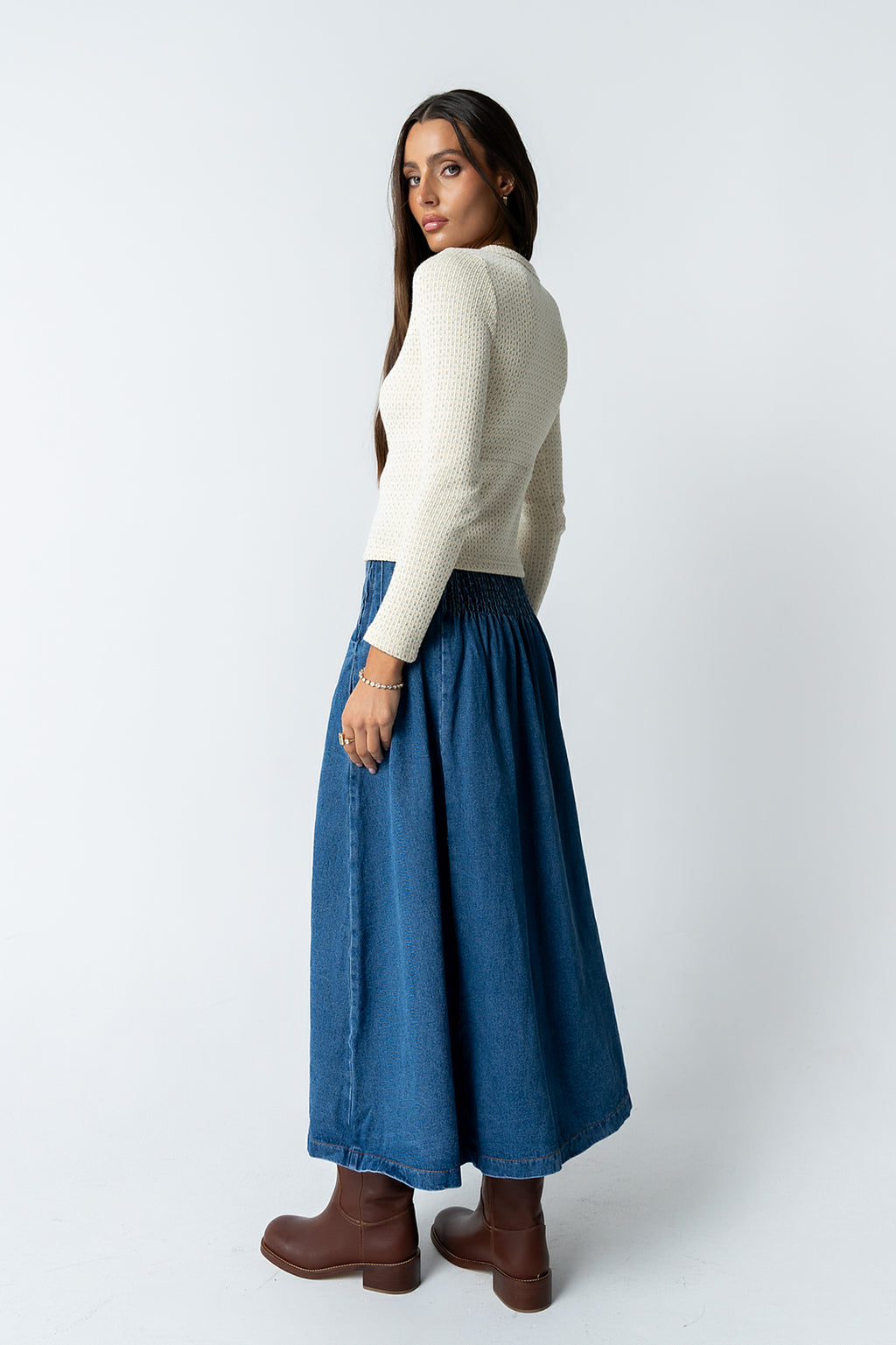 Lola Denim Midi Skirt