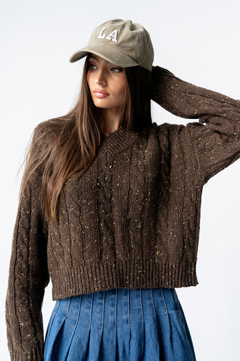 Maxine Speckled Sweater in Brown