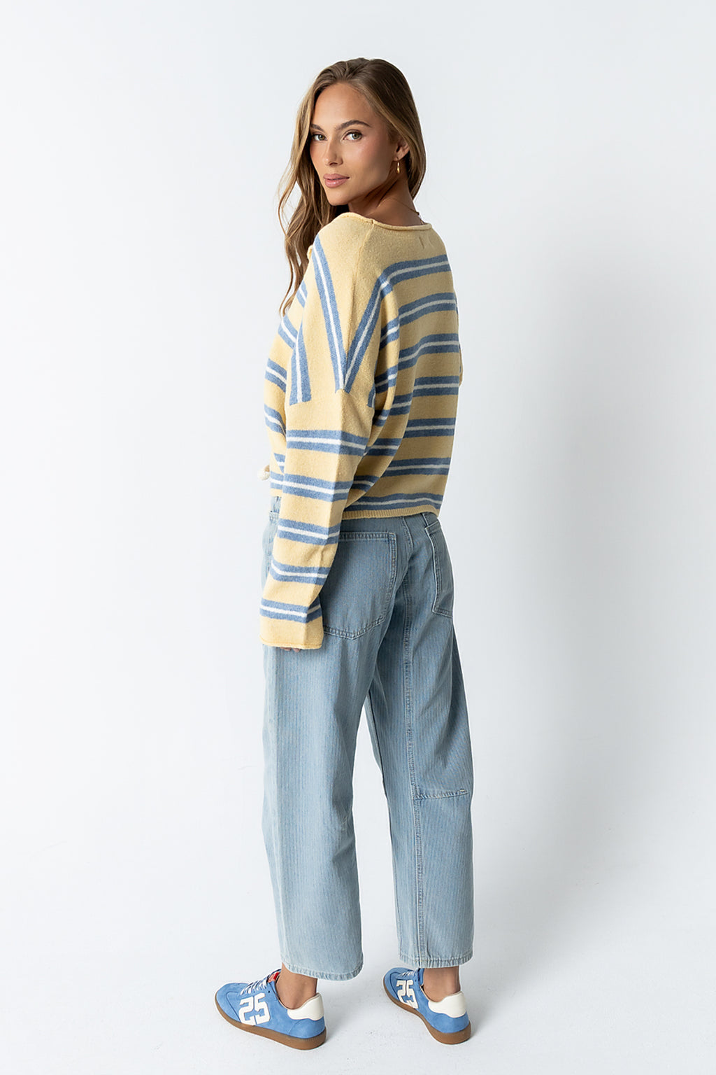 Mariah Striped Cardigan in Yellow