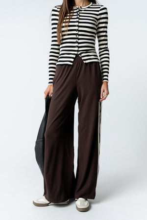 Avery Striped Pants in Brown - FINAL SALE