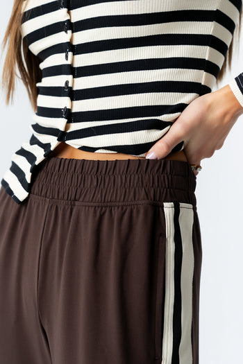 Avery Striped Pants in Brown - FINAL SALE