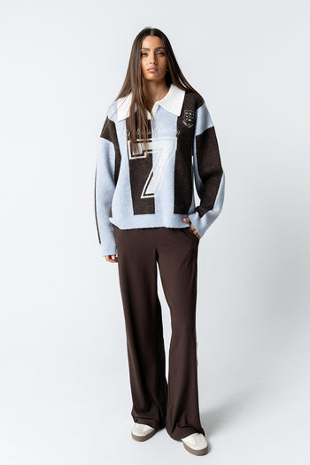 Avery Striped Pants in Brown - FINAL SALE
