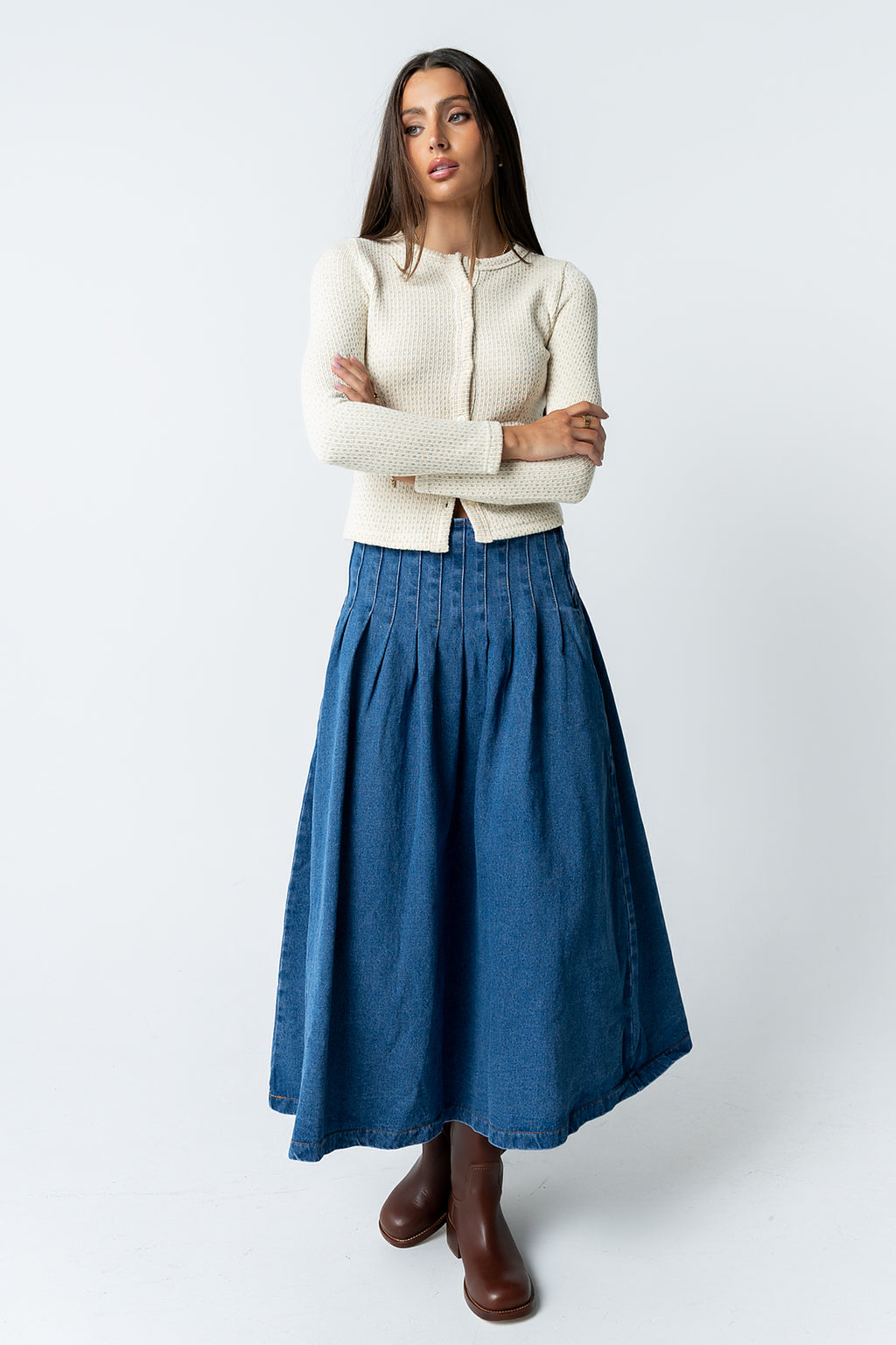 Lola Denim Midi Skirt