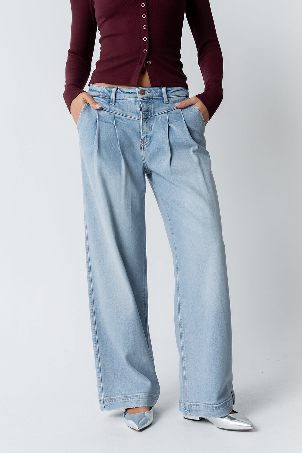 Stella Pleated Baggy Jeans - FINAL SALE