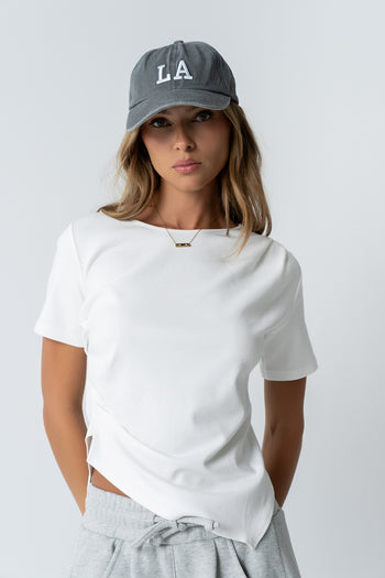 Stan Ruched Top in White - FINAL SALE