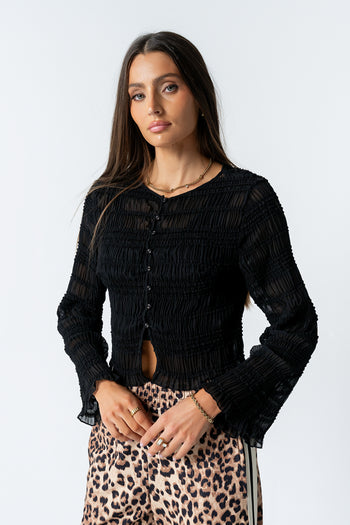 Marcus Chiffon Blouse in Black