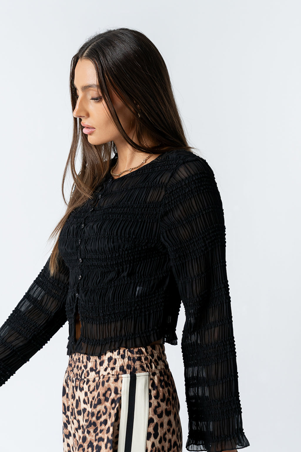 Marcus Chiffon Blouse in Black