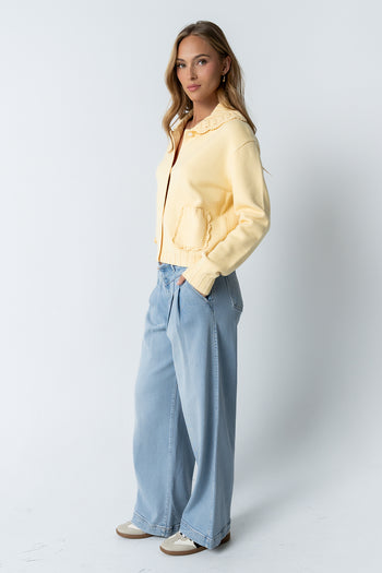 Tacie Knit Cardigan in Butter Yellow
