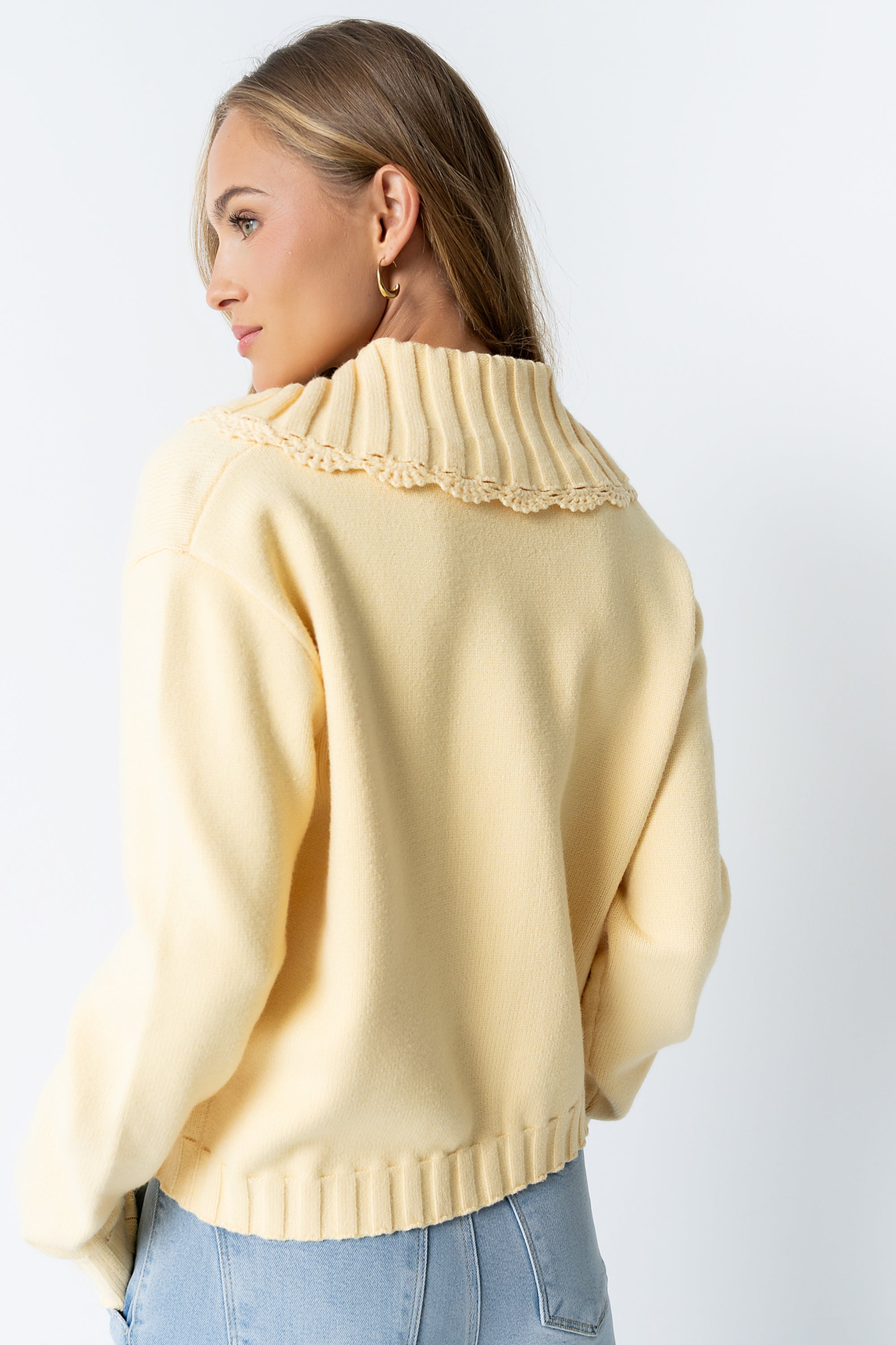Tacie Knit Cardigan in Butter Yellow - FINAL SALE