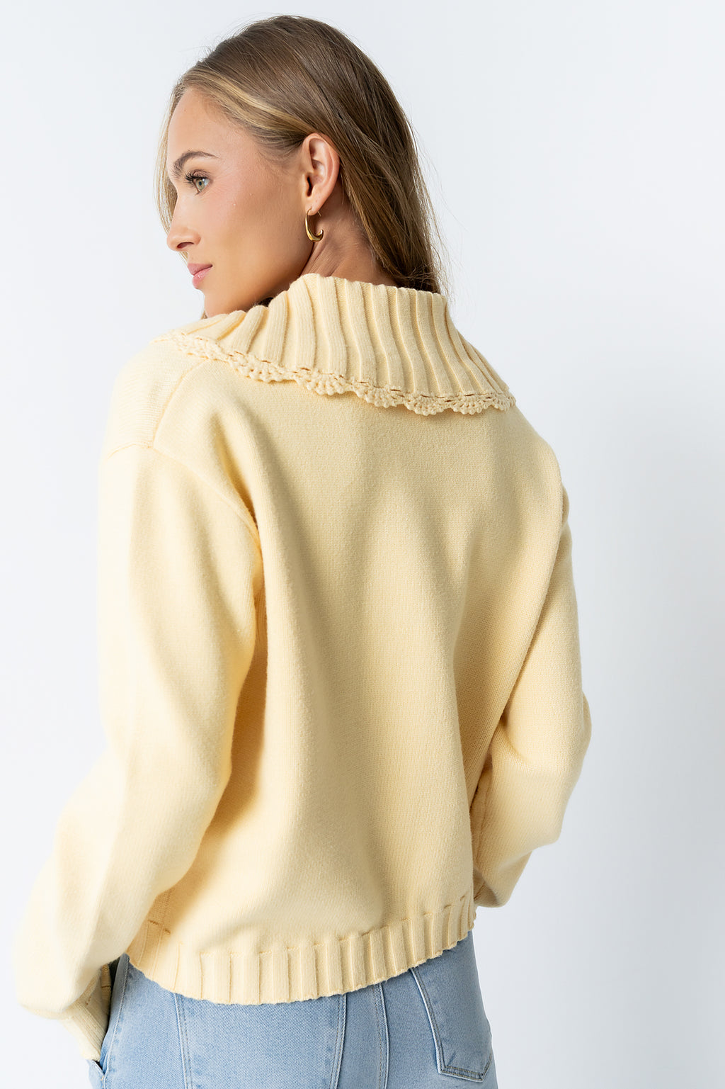 Tacie Knit Cardigan in Butter Yellow