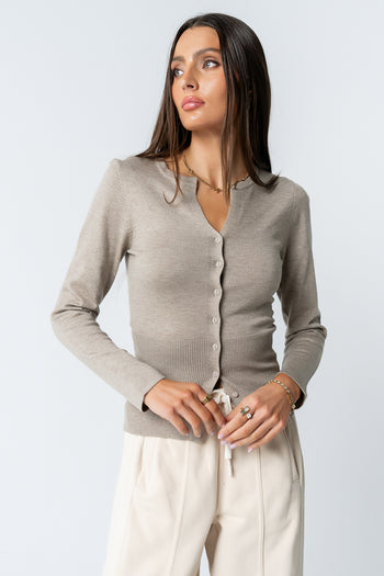 Flora Knit Top in Taupe