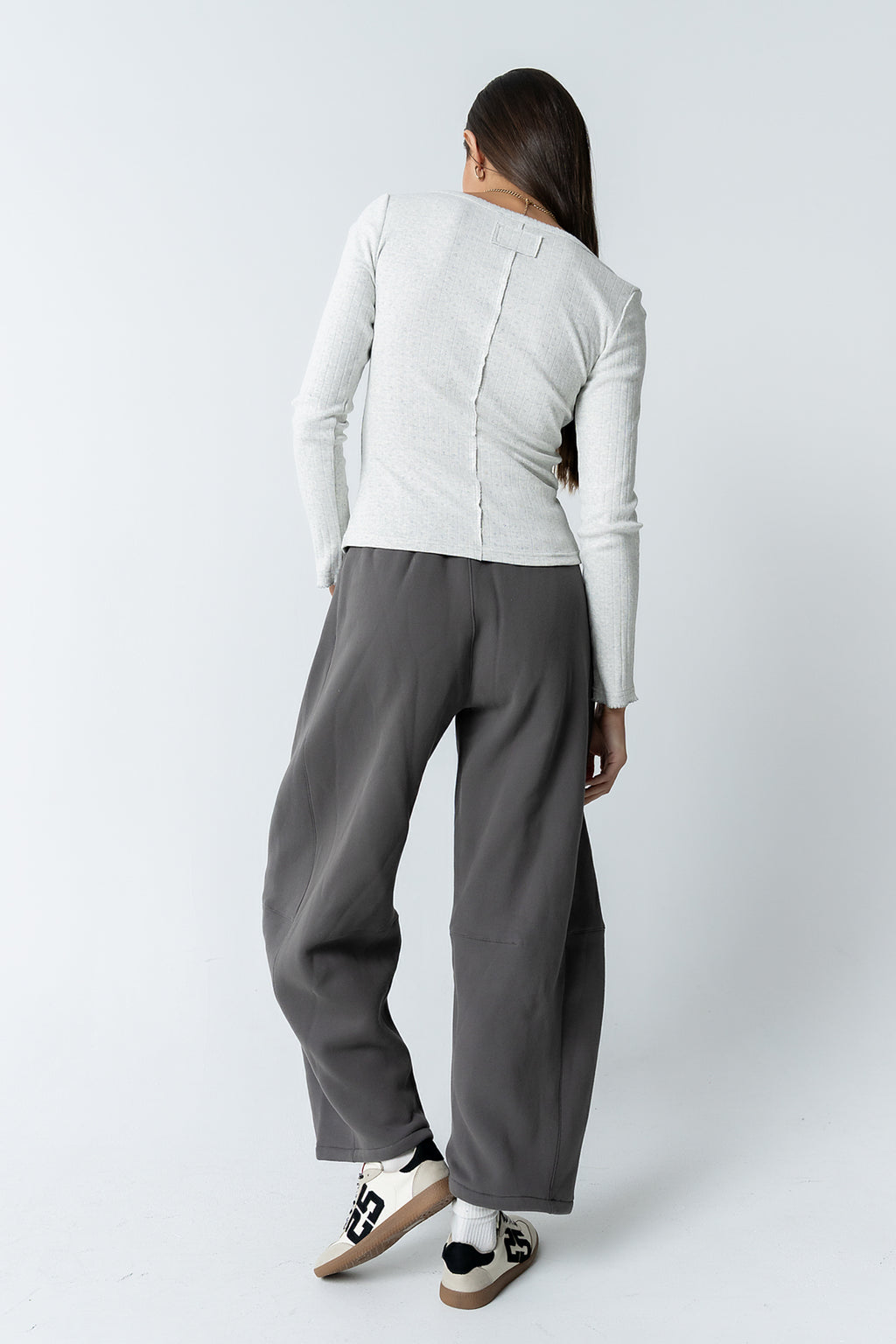 Pura Knit Top in Heather Grey