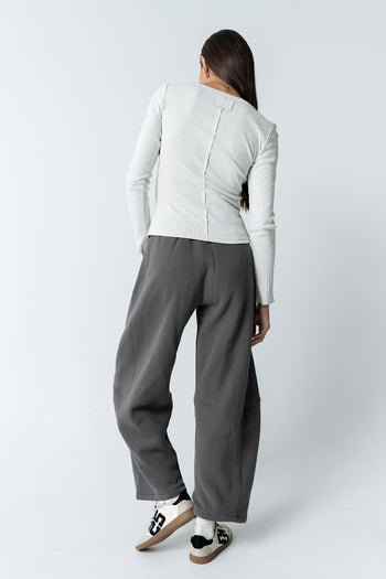 Pura Knit Top in Heather Grey