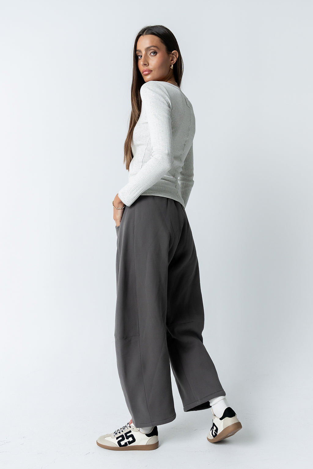 Pura Knit Top in Heather Grey