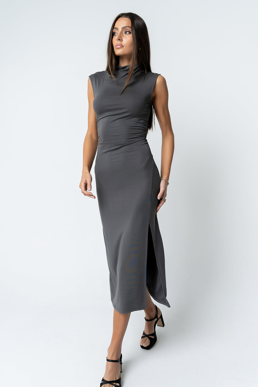 Brandi Maxi Dress in Charcoal