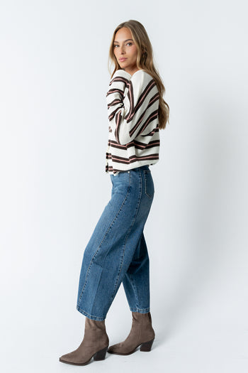 Mariah Striped Cardigan in Ivory - FINAL SALE