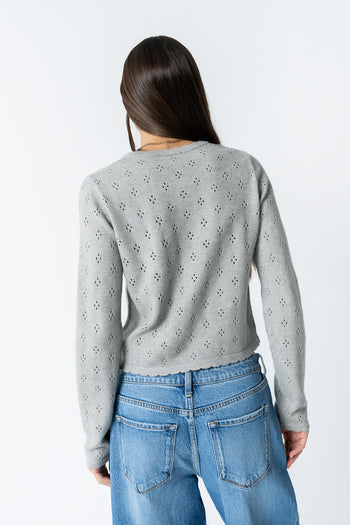 Kandy Scalloped Sweater in Grey - FINAL SALE