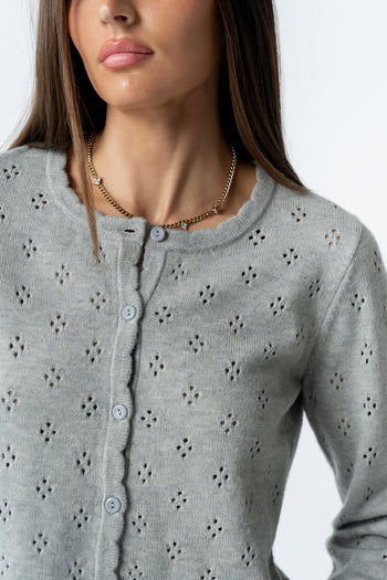 Kandy Scalloped Sweater in Grey - FINAL SALE