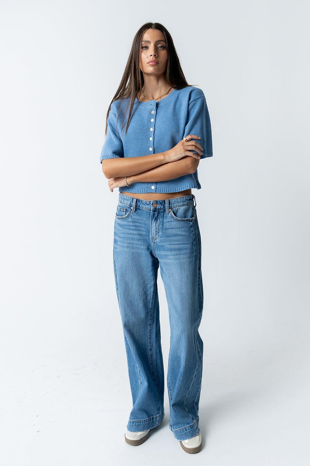 Macey Knit Sweater in Blue - FINAL SALE