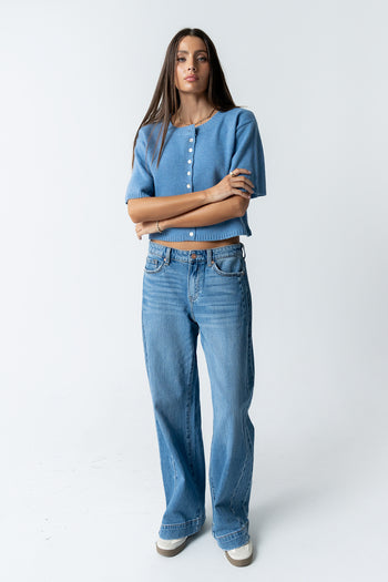 Macey Knit Sweater in Blue - FINAL SALE
