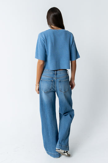 Macey Knit Sweater in Blue - FINAL SALE