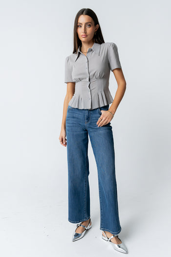 Mary Sheer Blouse in Grey
