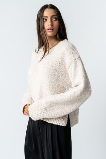 Junie Fuzzy Sweater in Cream