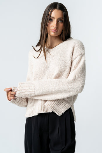 Junie Fuzzy Sweater in Cream