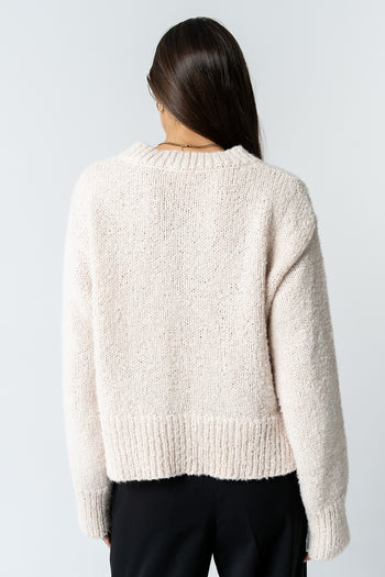 Junie Fuzzy Sweater in Cream